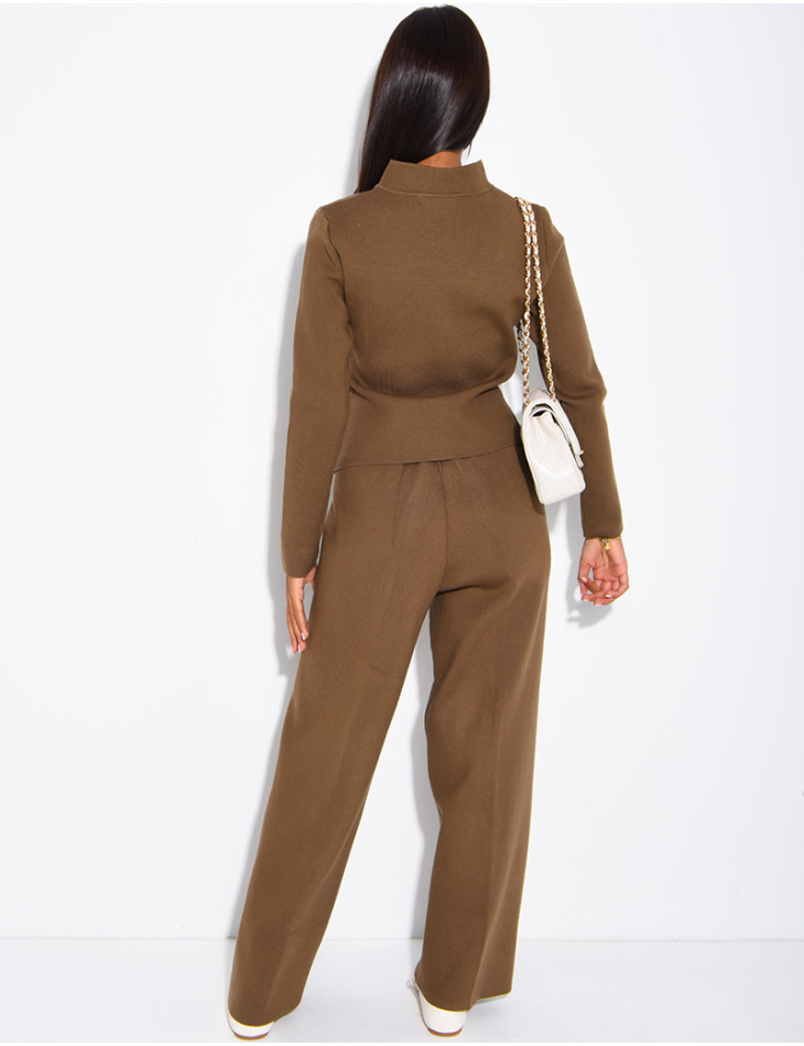 Set aus Wolle: Offiziersjacke und gerade geschnittene Hose