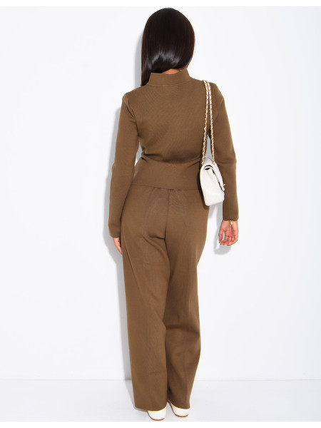 Set aus Wolle: Offiziersjacke und gerade geschnittene Hose