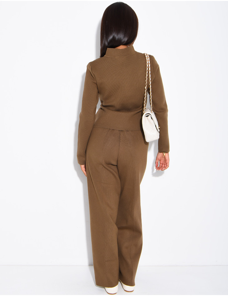 Set aus Wolle: Offiziersjacke und gerade geschnittene Hose