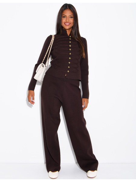 Set aus Wolle: Offiziersjacke und gerade geschnittene Hose
