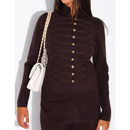 Set aus Wolle: Offiziersjacke und gerade geschnittene Hose