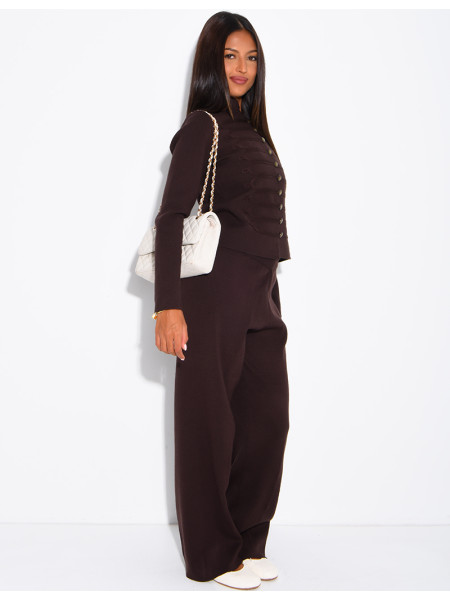 Set aus Wolle: Offiziersjacke und gerade geschnittene Hose