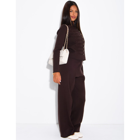 Set aus Wolle: Offiziersjacke und gerade geschnittene Hose