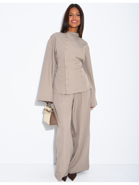 Pantalon tailleur à pinces