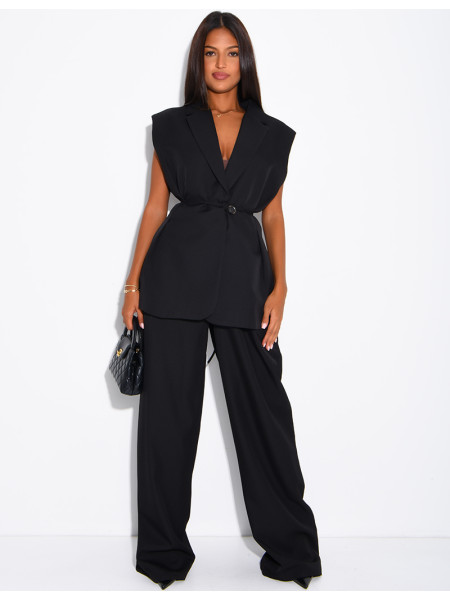 Ensemble de tailleur sans manche à nouer