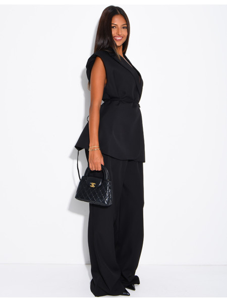 Ensemble de tailleur sans manche à nouer