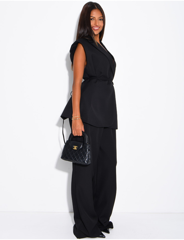 Ensemble de tailleur sans manche à nouer