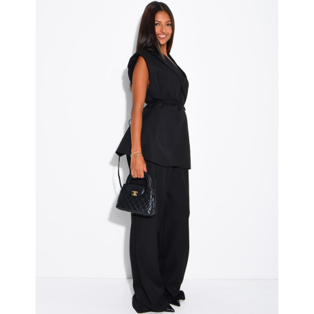 Ensemble de tailleur sans manche à nouer