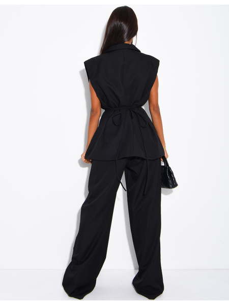Ensemble de tailleur sans manche à nouer