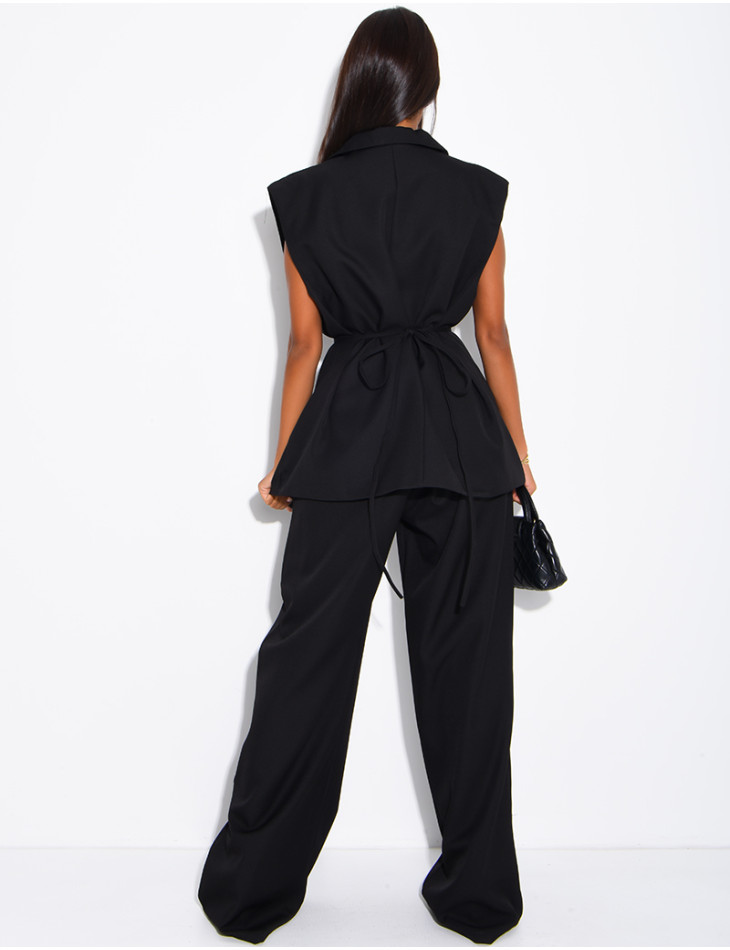 Ensemble de tailleur sans manche à nouer