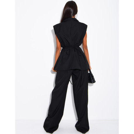 Ensemble de tailleur sans manche à nouer