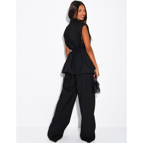 Ensemble de tailleur sans manche à nouer