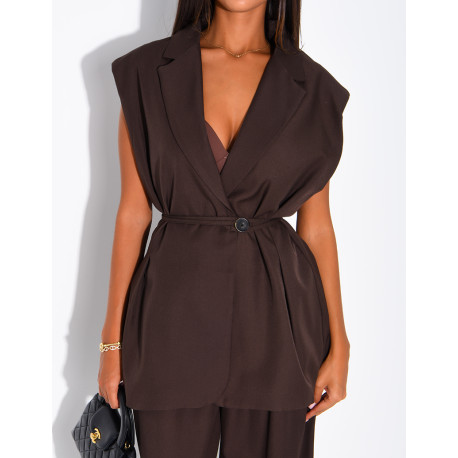 Ensemble de tailleur sans manche à nouer