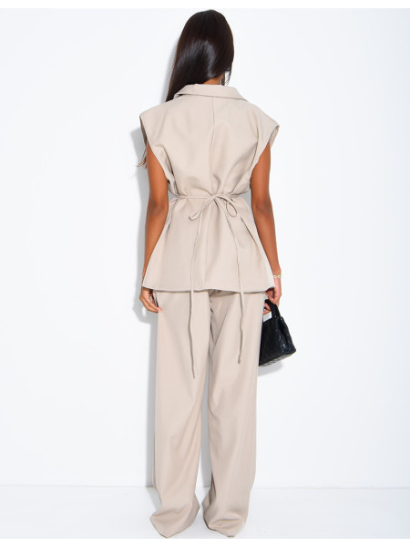 Ensemble de tailleur sans manche à nouer