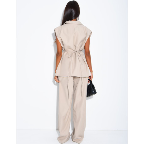 Ensemble de tailleur sans manche à nouer