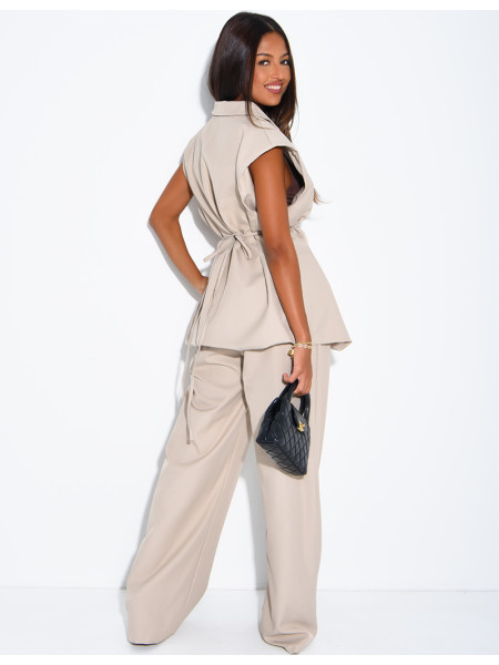 Ensemble de tailleur sans manche à nouer