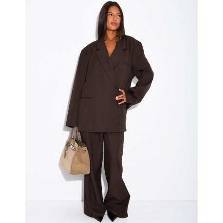 Ensemble de tailleur à blazer oversize à fentes