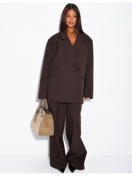Ensemble de tailleur à blazer oversize à fentes