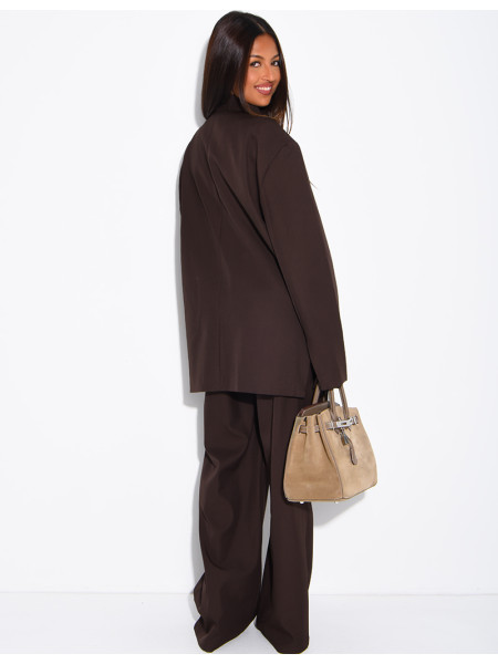 Ensemble de tailleur à blazer oversize à fentes
