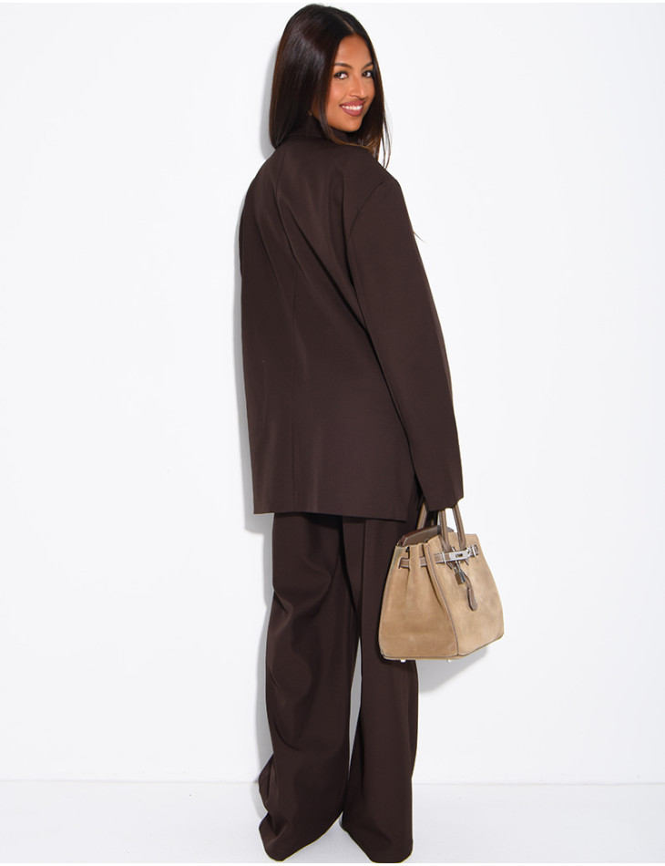 Ensemble de tailleur à blazer oversize à fentes