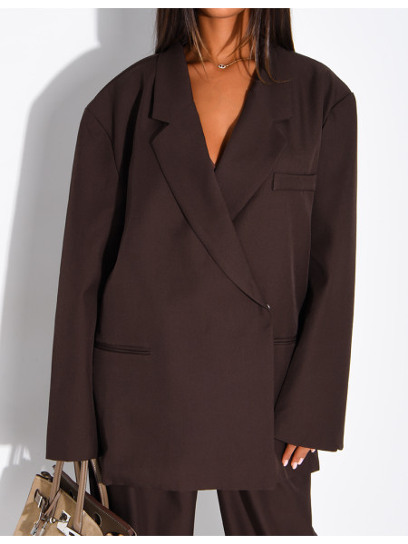 Ensemble de tailleur à blazer oversize à fentes