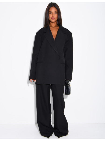 Ensemble de tailleur à blazer oversize à fentes