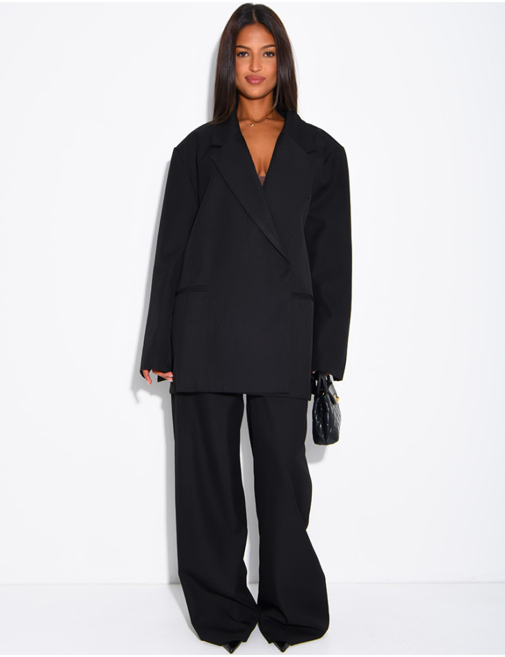 Ensemble de tailleur à blazer oversize à fentes