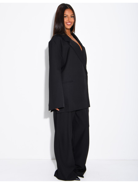 Ensemble de tailleur à blazer oversize à fentes