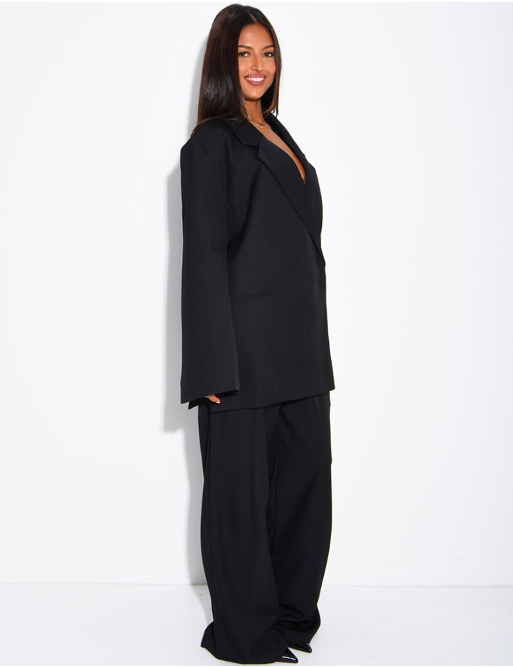 Ensemble de tailleur à blazer oversize à fentes