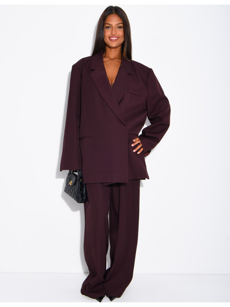 Ensemble de tailleur à blazer oversize à fentes