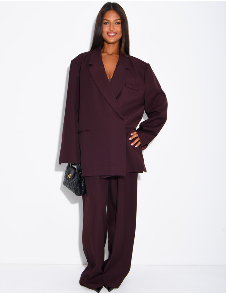 Ensemble de tailleur à blazer oversize à fentes