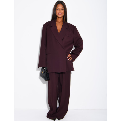 Ensemble de tailleur à blazer oversize à fentes