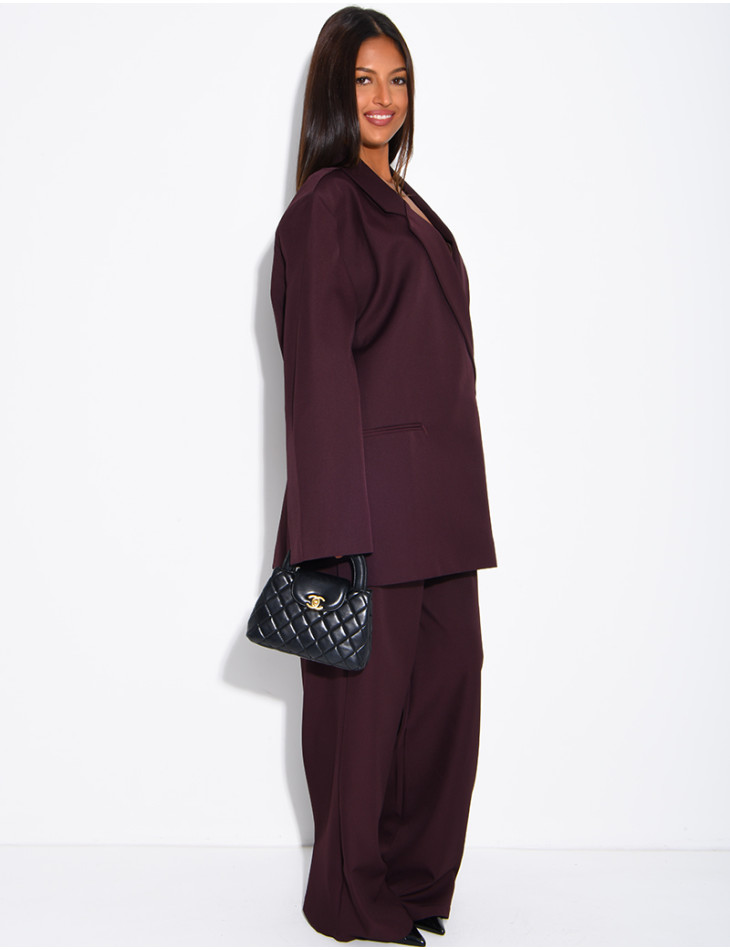 Ensemble de tailleur à blazer oversize à fentes