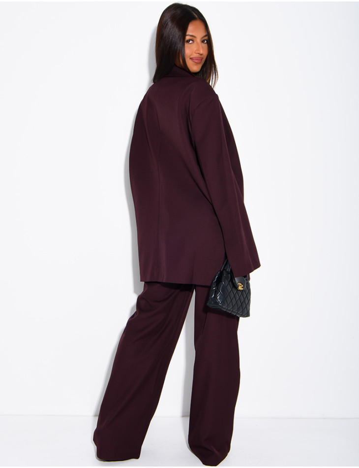 Ensemble de tailleur à blazer oversize à fentes