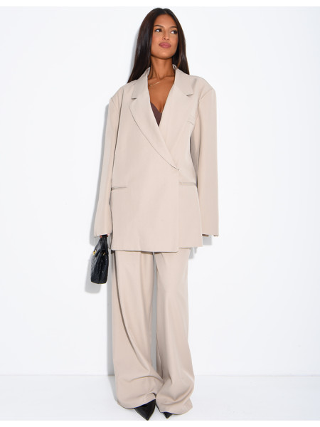 Ensemble de tailleur à blazer oversize à fentes