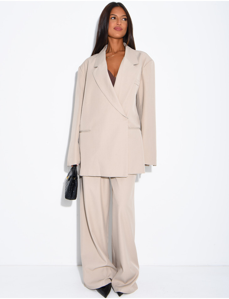 Ensemble de tailleur à blazer oversize à fentes