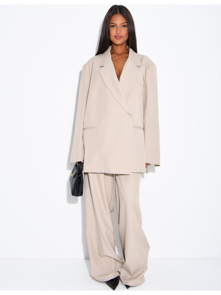 Ensemble de tailleur à blazer oversize à fentes