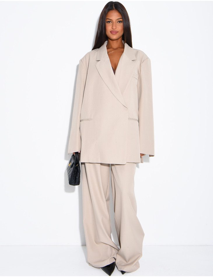 Ensemble de tailleur à blazer oversize à fentes