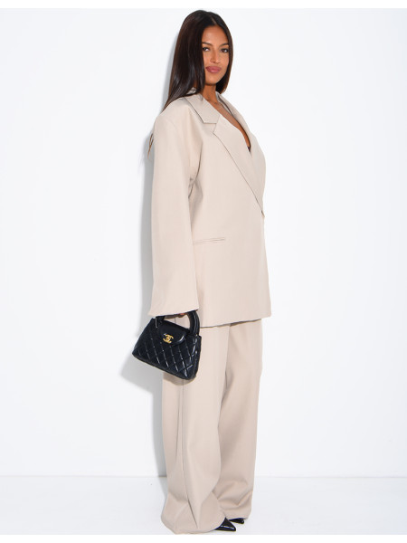 Ensemble de tailleur à blazer oversize à fentes
