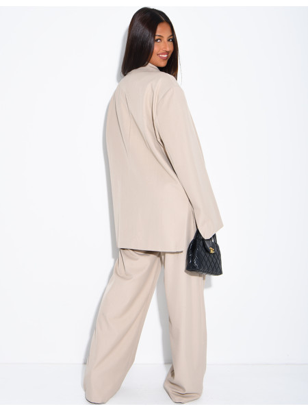 Ensemble de tailleur à blazer oversize à fentes