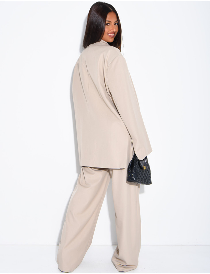 Ensemble de tailleur à blazer oversize à fentes