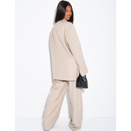 Ensemble de tailleur à blazer oversize à fentes