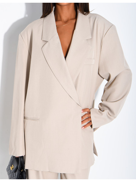 Ensemble de tailleur à blazer oversize à fentes