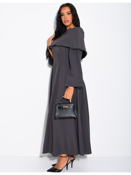 Ensemble robe manche longue ajustée & cape courte assortie