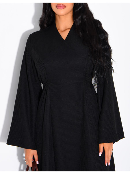 Robe longue texturée à cintrée au dos