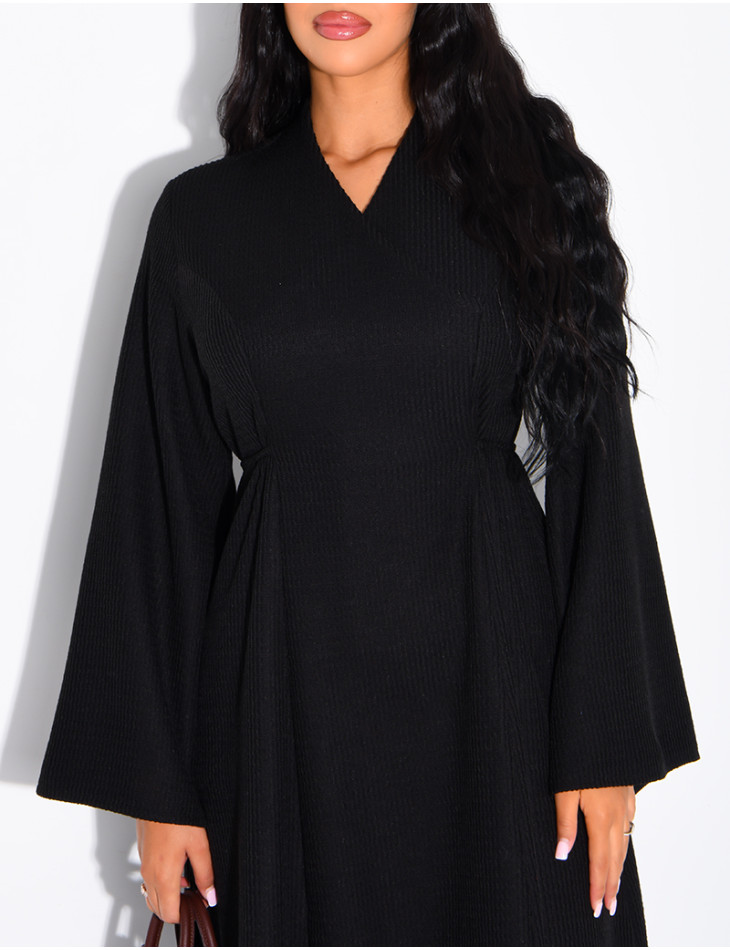 Robe longue texturée à cintrée au dos