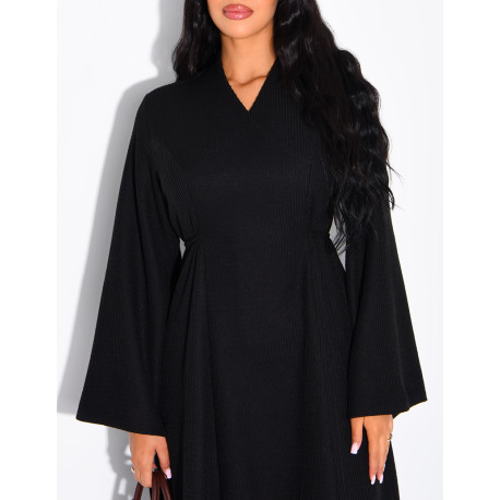 Robe longue texturée à cintrée au dos