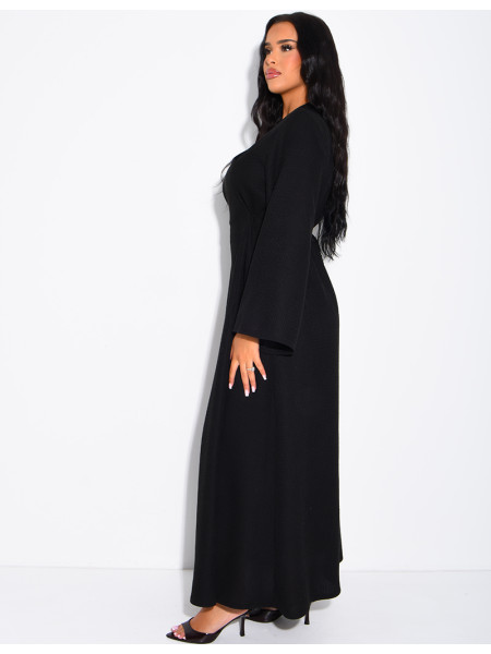Robe longue texturée à cintrée au dos