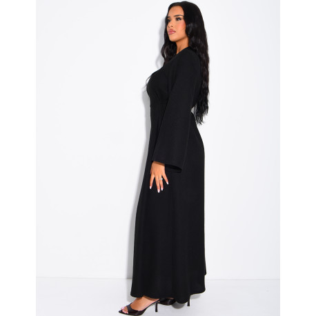 Robe longue texturée à cintrée au dos