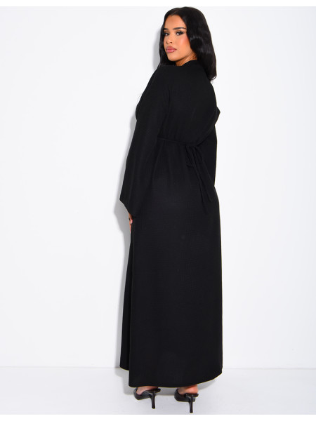 Robe longue texturée à cintrée au dos